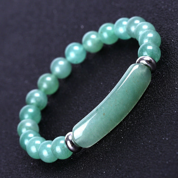 Unisex Rose Quartz Tiger Eye And Green Aventurine Stone Bracelet With Polished Finish And Distinctive Personality Style