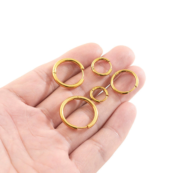 Unisex Round Stainless Steel Electroplated Fashion Earrings