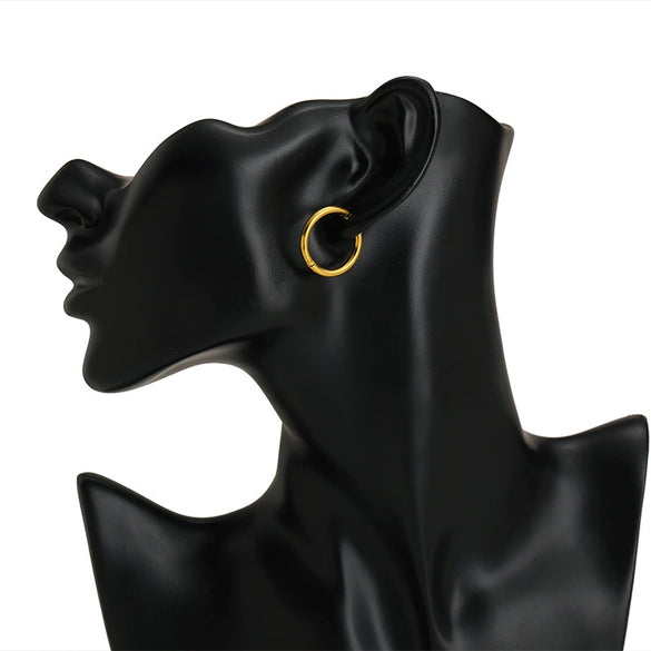 Unisex Round Stainless Steel Electroplated Fashion Earrings
