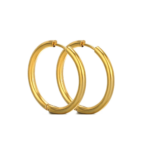 Unisex Round Stainless Steel Electroplated Fashion Earrings