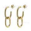 Unisex S925 Sterling Silver Oval Ear Buckle Earrings In Cold Metal Style With Geometric Design And Electroplating