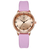 Unisex Silicone Alloy Iron Plain Glass Mirror Round Quartz Student Watch Leisure Style Spiral Crown Pin Buckle