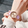 Unisex Silicone Alloy Iron Plain Glass Mirror Round Quartz Student Watch Leisure Style Spiral Crown Pin Buckle