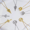 Unisex Simple Fashion Necklace Copper Electroplating Mixed Gemstone Setting O Word Chain Pendant Jewelry