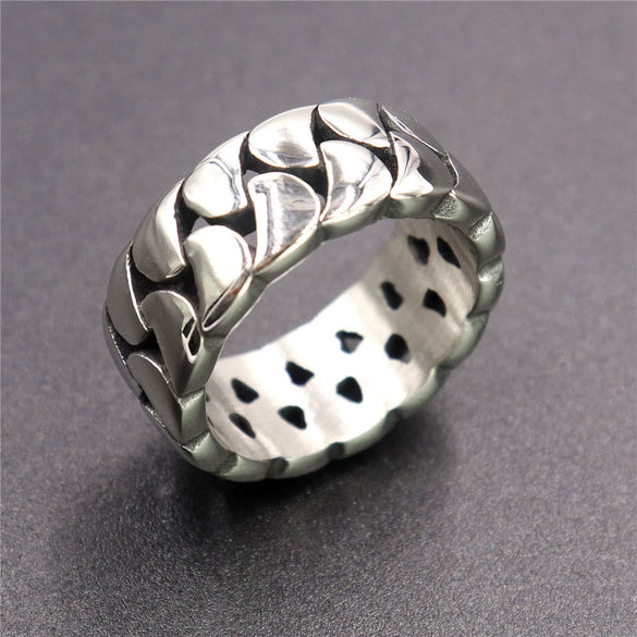 Unisex Simple Fashion Stainless Steel Woven Ring With Seiko Craftsmanship Personality Style Jewelry