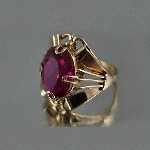 Unisex Simple Geometric Red Zircon Metal Fashion Jewelry With Electroplated Finish And Modern Styling