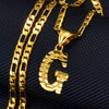 Unisex Simple Punk Cuban Letter Necklace Electroplated Copper Water Wave Chain Alphabet Pendant Necklace