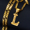 Unisex Simple Punk Cuban Letter Necklace Electroplated Copper Water Wave Chain Alphabet Pendant Necklace