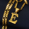 Unisex Simple Punk Cuban Letter Necklace Electroplated Copper Water Wave Chain Alphabet Pendant Necklace