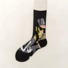 Unisex Simple Style Oil Painting Cotton Crew Socks A Pair