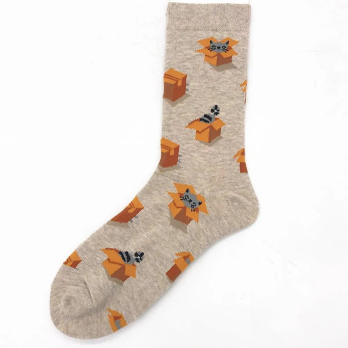 Unisex Simple Style Oil Painting Cotton Crew Socks A Pair