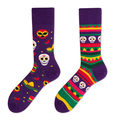 Unisex Simple Style Rabbit Skull Cotton Crew Socks A Pair