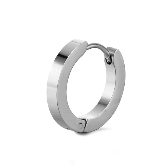 Unisex Smooth Flat Polished Stainless Steel Round Ear Buckle Geometry Styling Men's Puncture Ear Jewelry