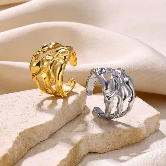 Unisex Snake Four Awn Star Leaf Shape Ring Electroplated With Crown Heart Shape Letters Numbers Text Pattern