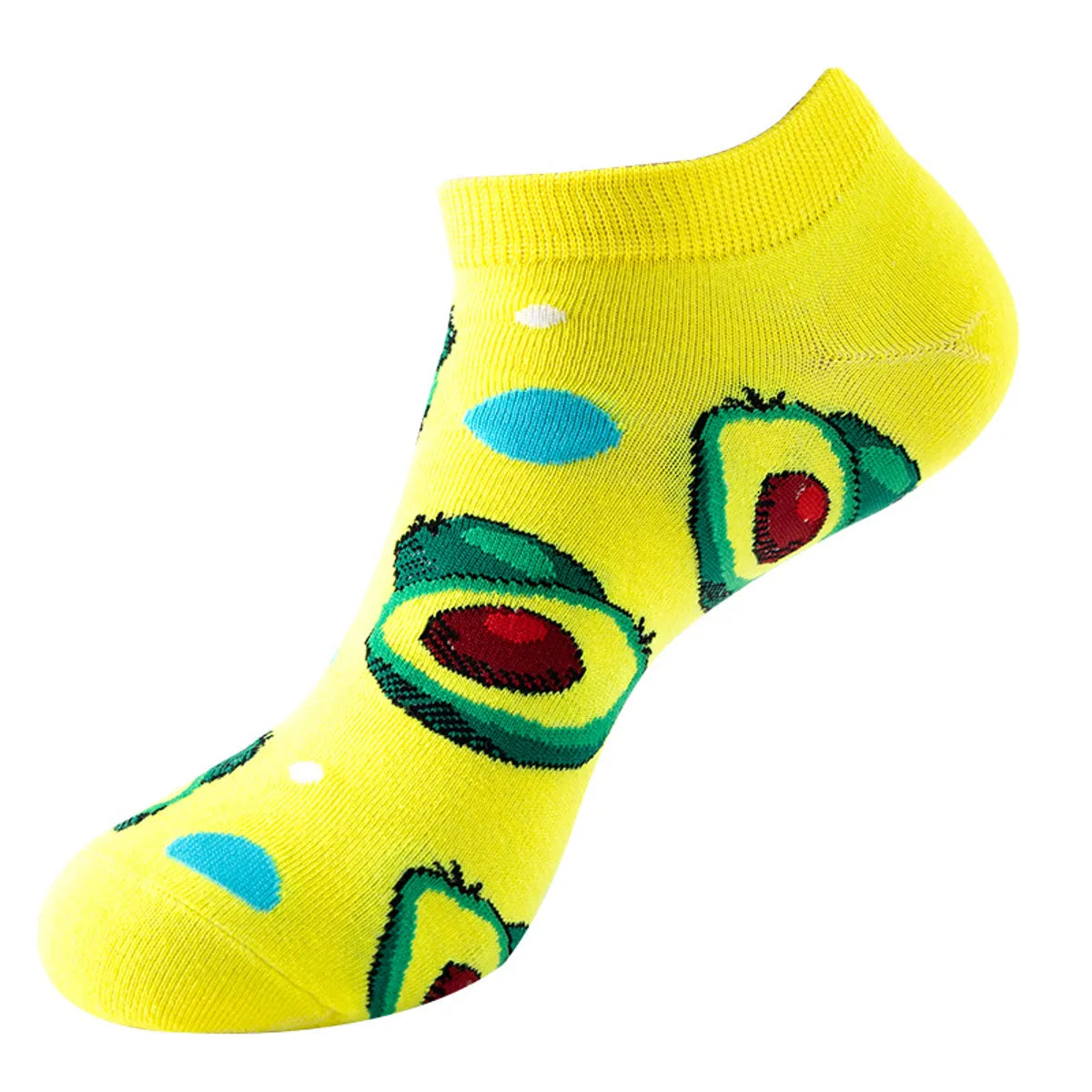 Unisex Sports Cartoon Fruit Cotton Jacquard Ankle Socks 1 Set