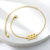 Unisex Stainless Steel Anklet With Letters Numbers Text Pattern