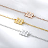 Unisex Stainless Steel Anklet With Letters Numbers Text Pattern