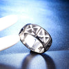 Unisex Stainless Steel Cross Ring With Geometric Hip Hop Style And Fixed Unadjustable Band Design