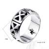 Unisex Stainless Steel Cross Ring With Geometric Hip Hop Style And Fixed Unadjustable Band Design