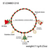 Unisex Stainless Steel Crystal Beaded Bracelet With Zircon Snowflake And Santa Claus Charms Vintage Electroplated Jewelry