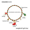 Unisex Stainless Steel Crystal Beaded Bracelet With Zircon Snowflake And Santa Claus Charms Vintage Electroplated Jewelry