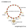 Unisex Stainless Steel Crystal Beaded Bracelet With Zircon Snowflake And Santa Claus Charms Vintage Electroplated Jewelry