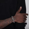 Unisex Stainless Steel Cuban Chain Bracelet With Geometric Cross Link Design And Electroplated Industrial Style