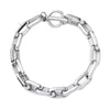 Unisex Stainless Steel Cuban Chain Bracelet With Geometric Cross Link Design And Electroplated Industrial Style