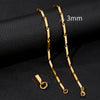 Unisex Stainless Steel Geometric Bamboo Chain Necklace With Electroplating Treatment