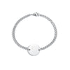 Unisex Stainless Steel Geometric Bracelet With Engraved Logo And Electroplating Treatment