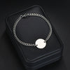 Unisex Stainless Steel Geometric Bracelet With Engraved Logo And Electroplating Treatment