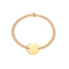 Unisex Stainless Steel Geometric Bracelet With Engraved Logo And Electroplating Treatment