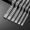 Unisex Stainless Steel Geometric Cuban Chain Necklace Polished With Zircon Diamond Buckle