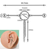 Unisex Stainless Steel Geometric Double Layer Chain Hanging Cross Detachable Ear Bridge Earrings With Electroplating