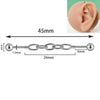 Unisex Stainless Steel Geometric Double Layer Chain Hanging Cross Detachable Ear Bridge Earrings With Electroplating