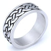 Unisex Stainless Steel Geometric Fashion Ring With Electroplated Finish For Men And Women