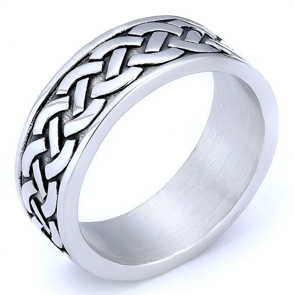 Unisex Stainless Steel Geometric Fashion Ring With Electroplated Finish For Men And Women
