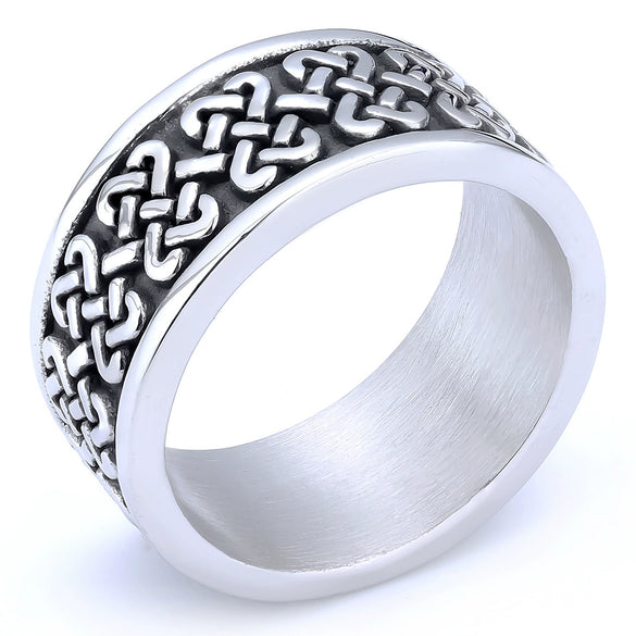 Unisex Stainless Steel Geometric Fashion Ring With Electroplated Finish For Men And Women