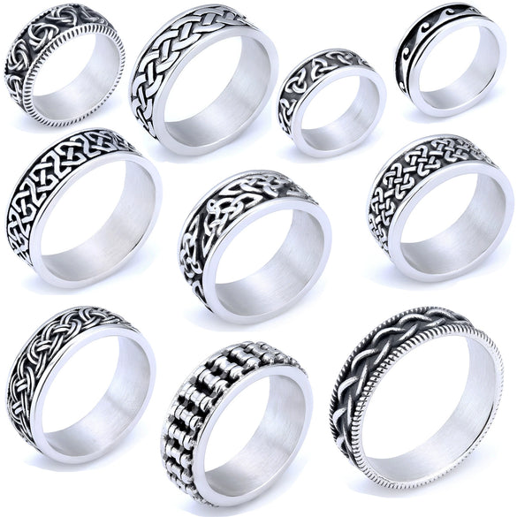 Unisex Stainless Steel Geometric Fashion Ring With Electroplated Finish For Men And Women