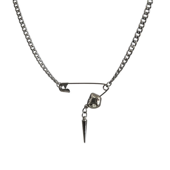 Unisex Stainless Steel Geometric Pendant Necklace With Polished Finish And Lobster Clasp Minimalist Statement Jewelry
