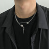 Unisex Stainless Steel Geometric Pendant Necklace With Polished Finish And Lobster Clasp Minimalist Statement Jewelry