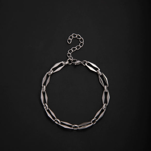Unisex Stainless Steel Geometric Rhombus Bracelets With Electrolytic Finish In Mixed Fashion Styles