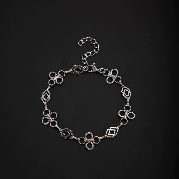 Unisex Stainless Steel Geometric Rhombus Bracelets With Electrolytic Finish In Mixed Fashion Styles