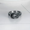 Unisex Stainless Steel Geometric Ring With Letter And Text Design Polished Finish And Personality Style
