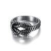 Unisex Stainless Steel Geometric Ring With Letter And Text Design Polished Finish And Personality Style