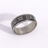 Unisex Stainless Steel Geometric Rotatable Ring With Roman Letter Design Nonfading Finish Precision Crafted Light Luxury Jewelry