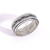 Unisex Stainless Steel Geometric Rotatable Ring With Roman Letter Design Nonfading Finish Precision Crafted Light Luxury Jewelry