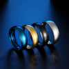 Unisex Stainless Steel Geometric Simple Smooth Ring With Electroplating