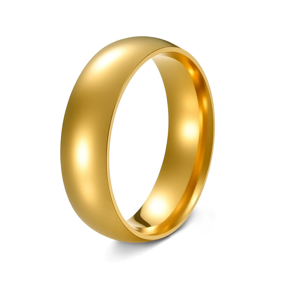 Unisex Stainless Steel Geometric Simple Smooth Ring With Electroplating