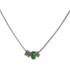 Unisex Stainless Steel Geometric Spliced Chain Necklace With Alloy Pendant Polished Minimalist Retro Choker Design